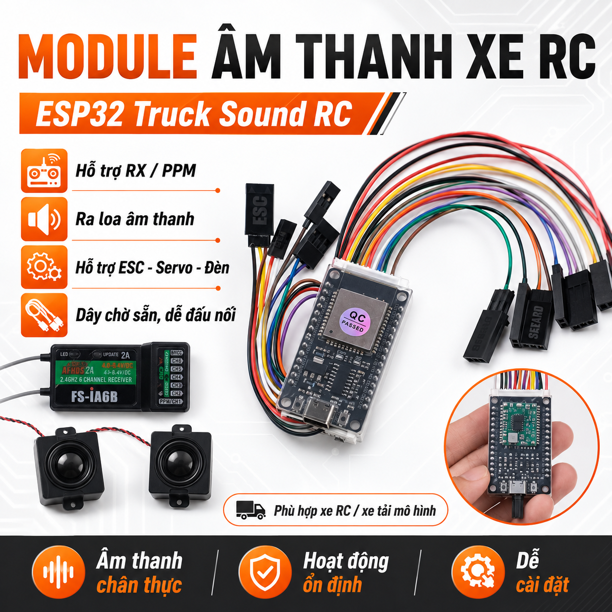 Tổng quan module âm thanh ESP32 Truck Sound RC